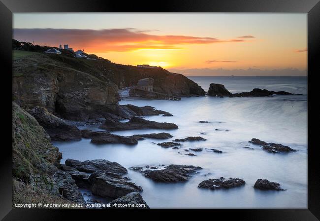 Lizard Point at sunrise  Framed Print by Andrew Ray