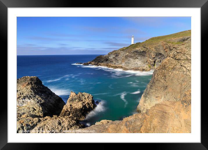 Trevose Lighthouse view Framed Mounted Print by Andrew Ray