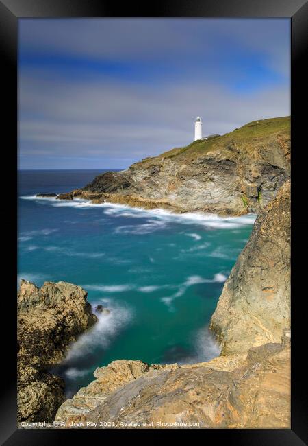 Lighthouse view (Trevose)  Framed Print by Andrew Ray
