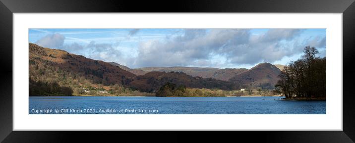 Majestic Grasmere Panorama Framed Mounted Print by Cliff Kinch