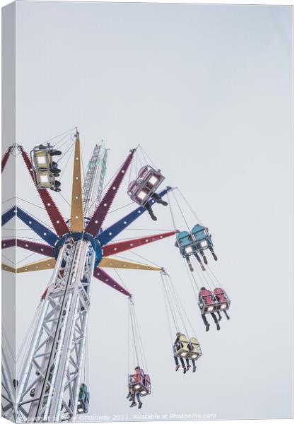 'Swinging Chairs' Fairground Ride At St Giles Fun Fair, Oxford Canvas Print by Peter Greenway