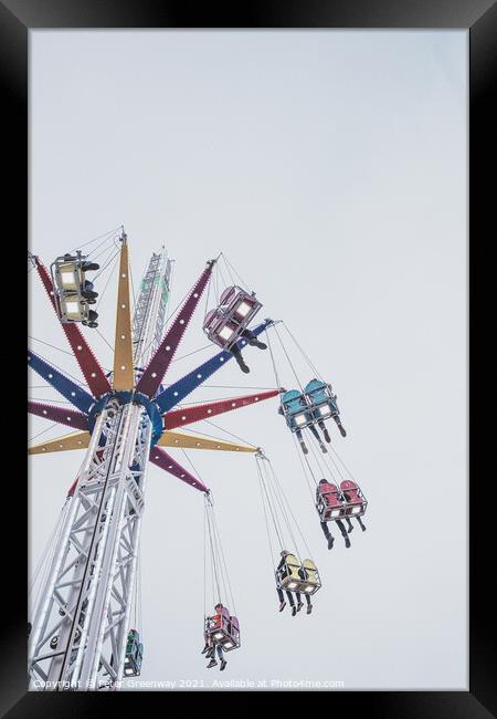 'Swinging Chairs' Fairground Ride At St Giles Fun Fair, Oxford Framed Print by Peter Greenway