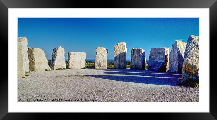 Portland Stone Circle Framed Mounted Print by Peter F Hunt