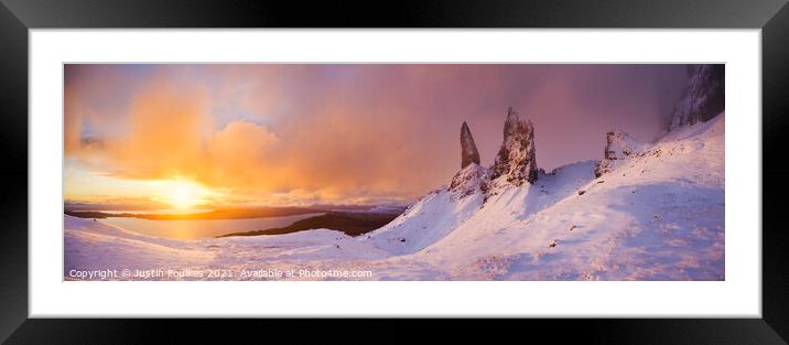 Winter panorama, The Old Man of Storr, Isle of Sky Framed Mounted Print by Justin Foulkes