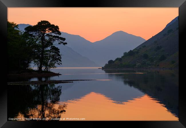 Wastwater sunrise, Lake District Framed Print by Nigel Wilkins