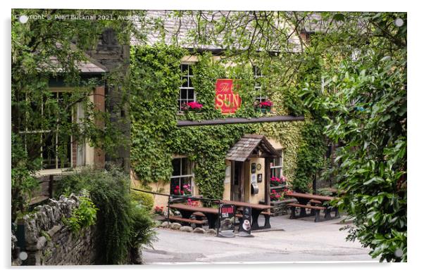 Historic Sun Inn Coniston Cumbria Acrylic by Pearl Bucknall