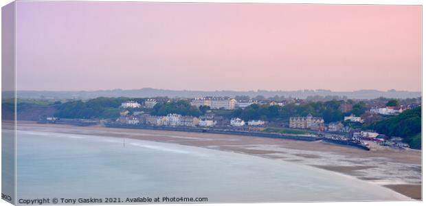Summer Evening, Filey Bay Canvas Print by Tony Gaskins