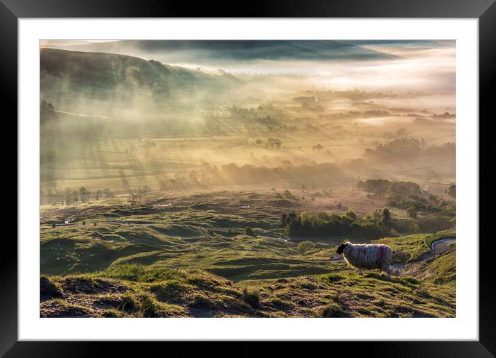 Hope valley Spring sunrise, Peak District.  Framed Mounted Print by John Finney
