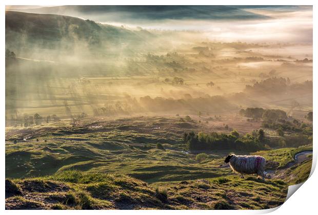Hope valley Spring sunrise, Peak District.  Print by John Finney
