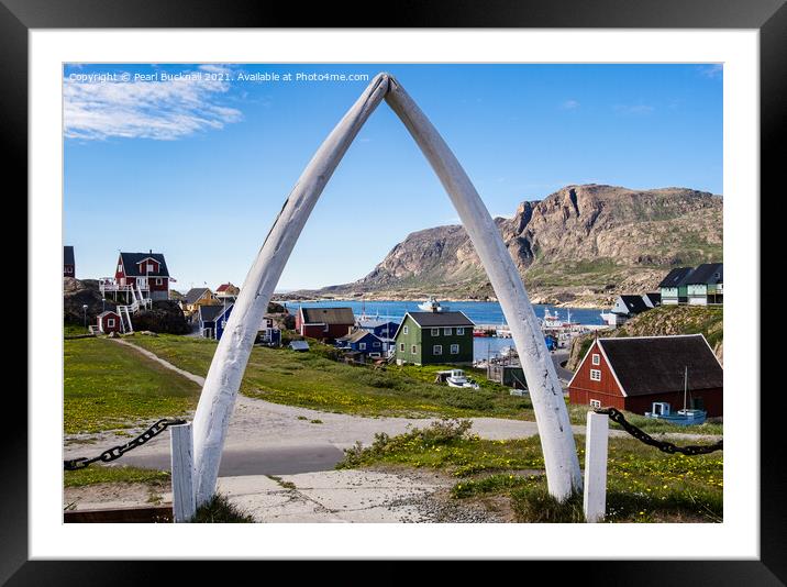 Sisimiut Whale Bones Greenland Framed Mounted Print by Pearl Bucknall
