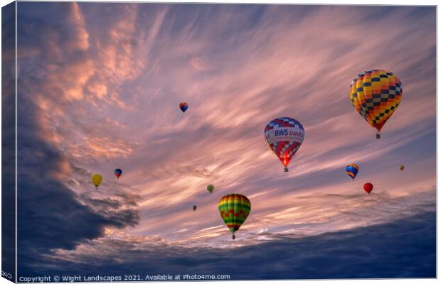 Sky High Balloons Canvas Print by Wight Landscapes