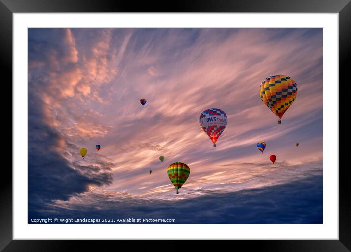 Sky High Balloons Framed Mounted Print by Wight Landscapes