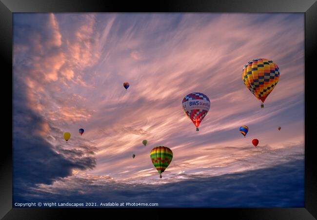 Sky High Balloons Framed Print by Wight Landscapes