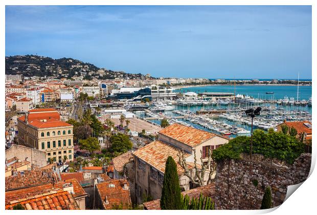 City of Cannes in France Print by Artur Bogacki