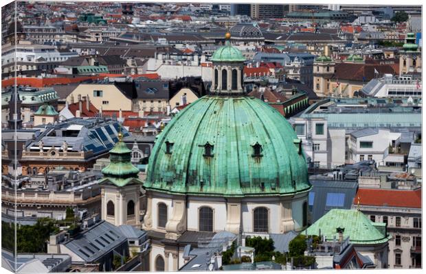 Peterskirche Baroque Dome in Vienna City Canvas Print by Artur Bogacki