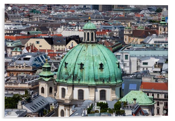 Peterskirche Baroque Dome in Vienna City Acrylic by Artur Bogacki