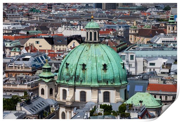 Peterskirche Baroque Dome in Vienna City Print by Artur Bogacki