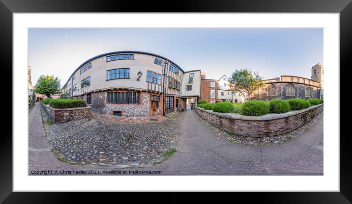 360 degree panorama of Tombland Alley, Norwich Framed Mounted Print by Chris Yaxley