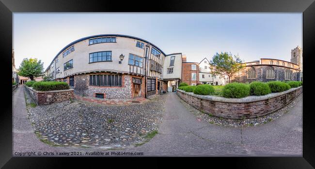 360 degree panorama of Tombland Alley, Norwich Framed Print by Chris Yaxley