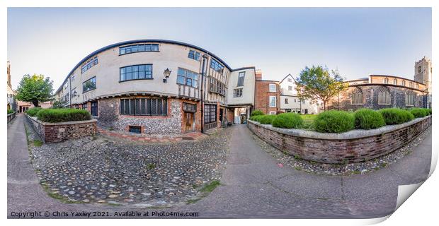 360 degree panorama of Tombland Alley, Norwich Print by Chris Yaxley