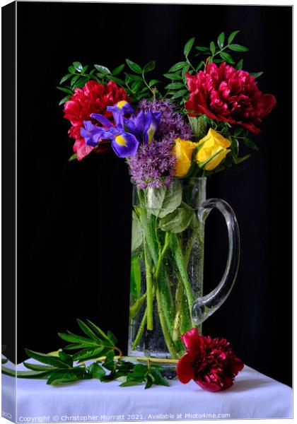 Spring flowers in vase Canvas Print by Christopher Murratt