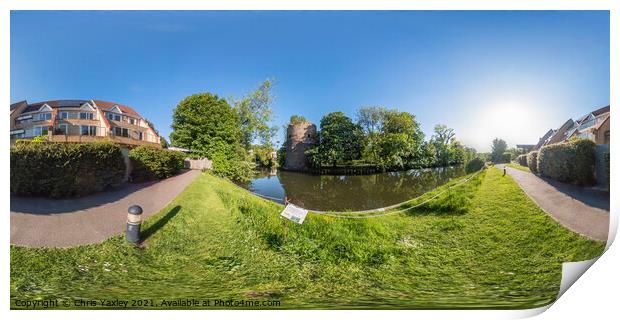 360 degree panorama captured from the bank of the  Print by Chris Yaxley