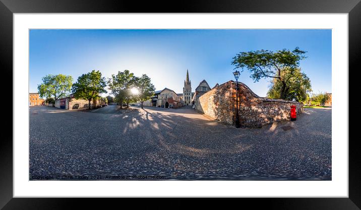 360 degree panorama of Cathedral Close, Norwich Framed Mounted Print by Chris Yaxley