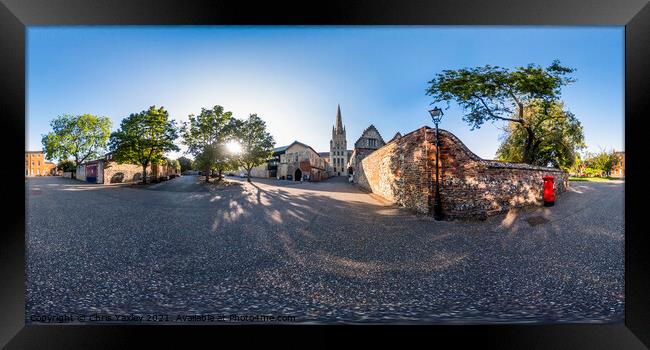 360 degree panorama of Cathedral Close, Norwich Framed Print by Chris Yaxley