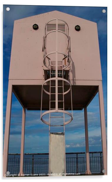 Pink observation tower Acrylic by Darren Evans