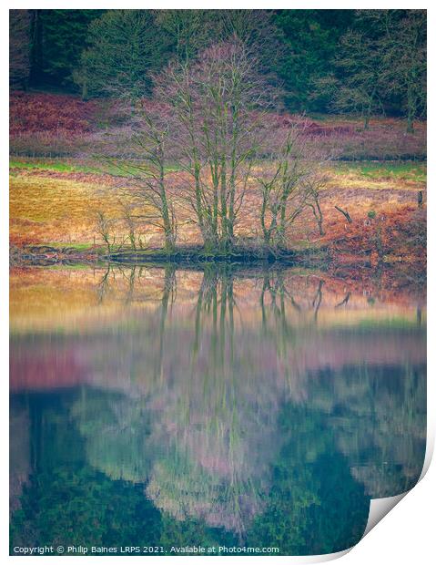 Reflections on Derwent Reservoir Print by Philip Baines