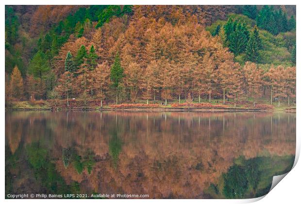 Reflections on Derwent Reservoir Print by Philip Baines