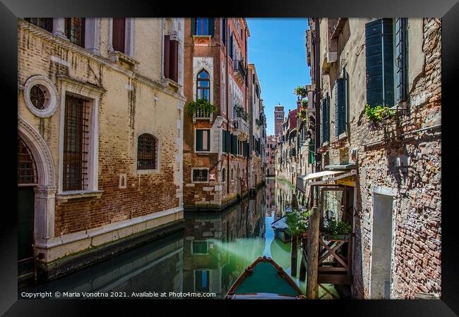 Venice canal Framed Print by Maria Vonotna