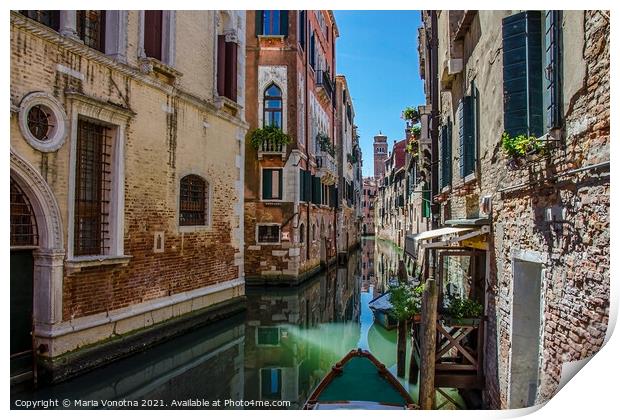Venice canal Print by Maria Vonotna