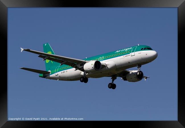 Aer Lingus Airbus A320                          Framed Print by David Pyatt