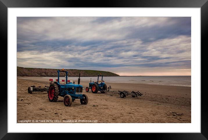 Waiting for the Boats on Filey beach Framed Mounted Print by Richard Perks