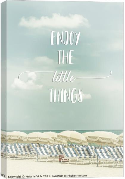 Enjoy the little things | Beachscape Canvas Print by Melanie Viola