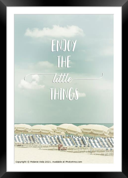 Enjoy the little things | Beachscape Framed Mounted Print by Melanie Viola