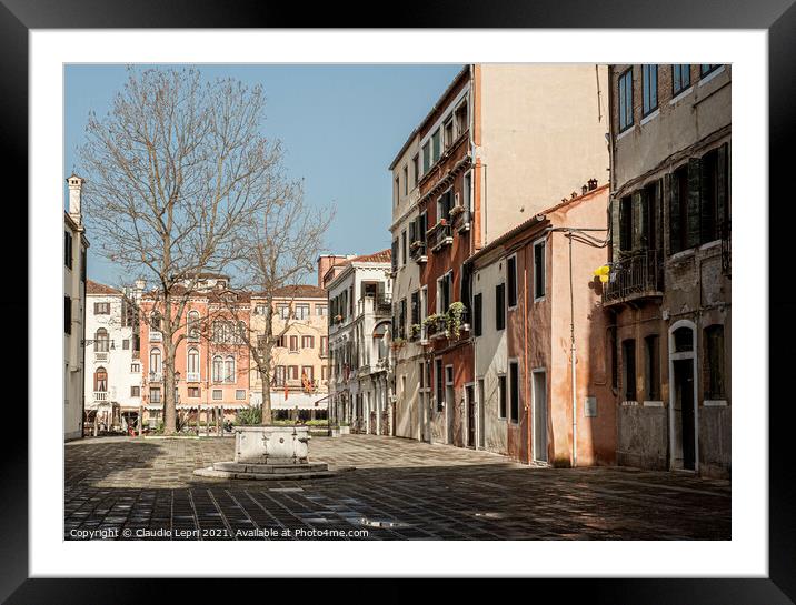 Square in Venice Framed Mounted Print by Claudio Lepri