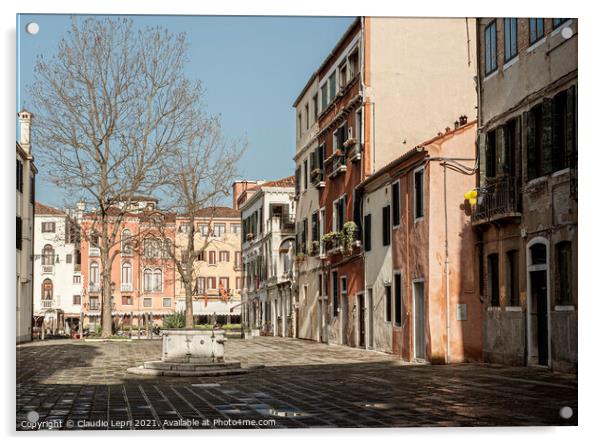 Square in Venice Acrylic by Claudio Lepri