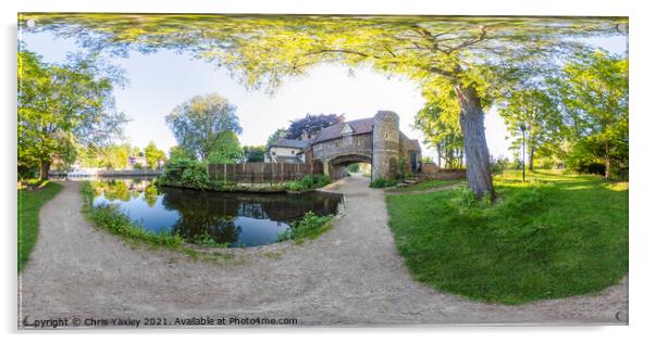 360 degree panorama of Pulls Ferry on the River We Acrylic by Chris Yaxley