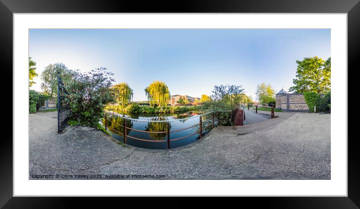 360 degree panorama of the footpath along the Rive Framed Mounted Print by Chris Yaxley