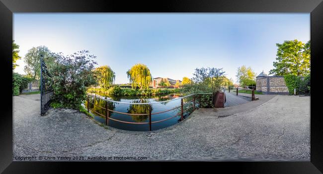 360 degree panorama of the footpath along the Rive Framed Print by Chris Yaxley