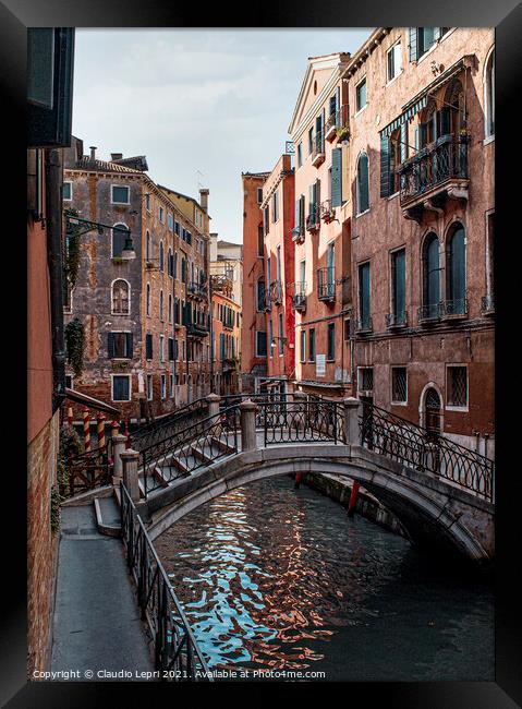 Small canal in Venice Framed Print by Claudio Lepri
