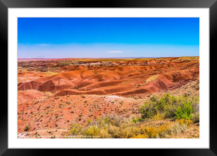 Tiponi Point Painted Desert Petrified Forest National Park Arizo Framed Mounted Print by William Perry