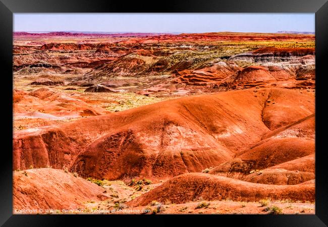Tiponi Point Painted Desert Petrified Forest National Park Arizo Framed Print by William Perry