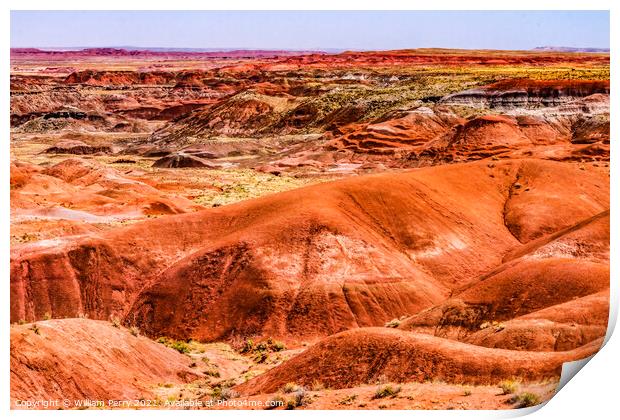 Tiponi Point Painted Desert Petrified Forest National Park Arizo Print by William Perry
