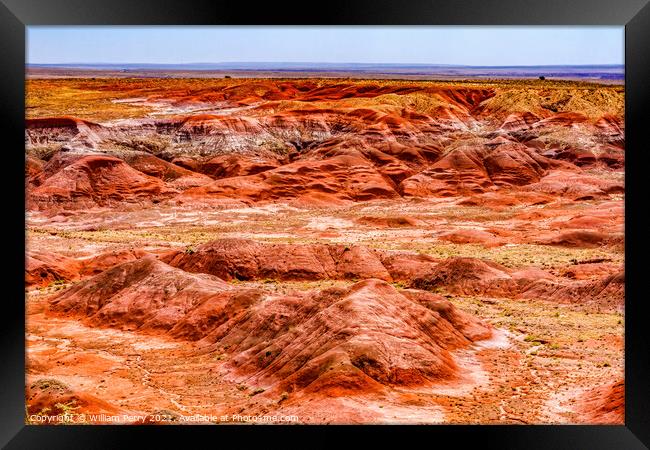 Tawa Point Painted Desert Petrified Forest National Park Arizona Framed Print by William Perry