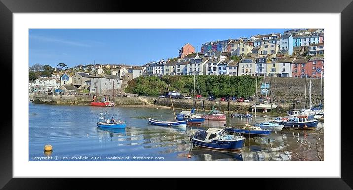 Brixham  Framed Mounted Print by Les Schofield