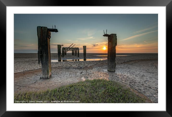 Low Tide Sunset on Snettisham Beach Framed Mounted Print by David Powley