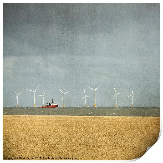 Scroby Sands Windfarm, Great Yarmouth Print by Dave Turner
